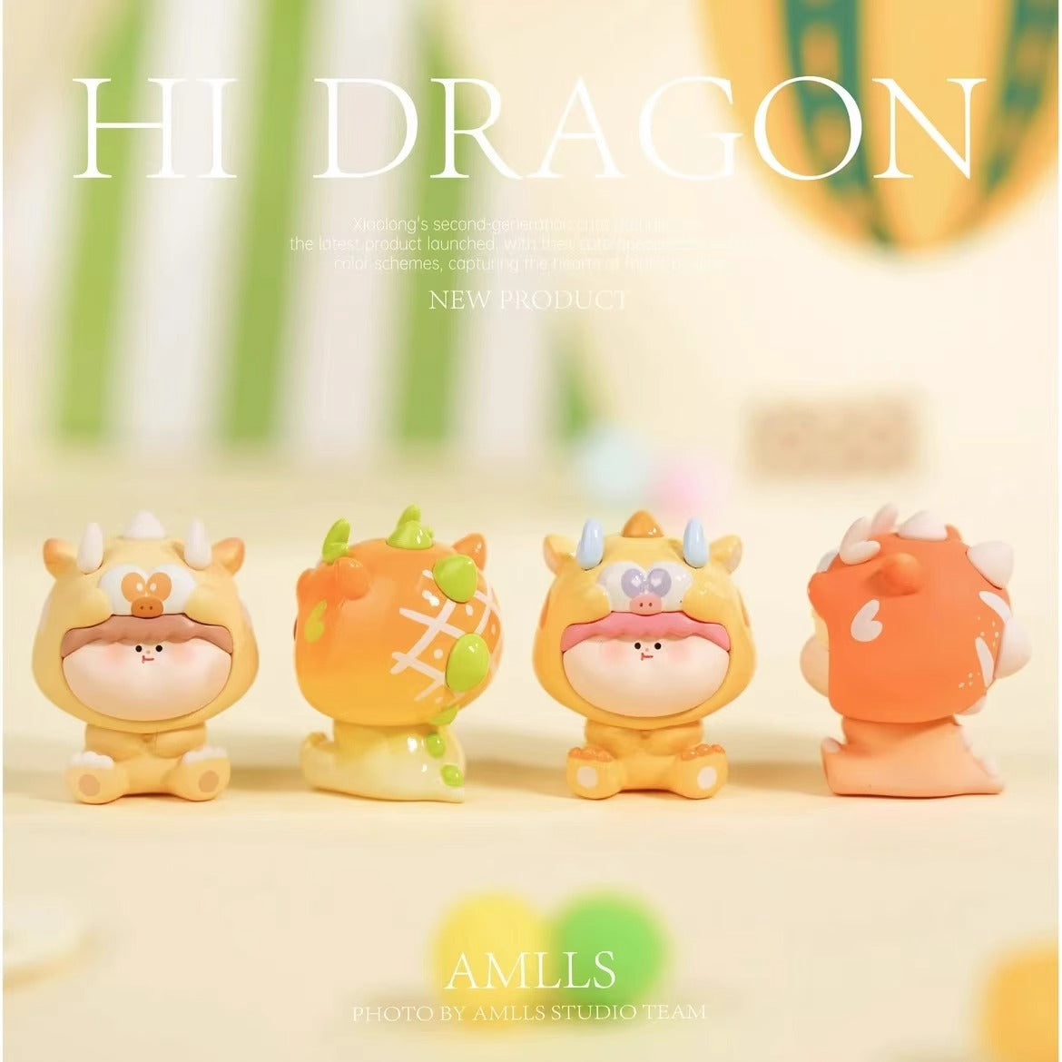 AMLLS Little Dragon Cute Granules Second Generation mini beans series PVC figures