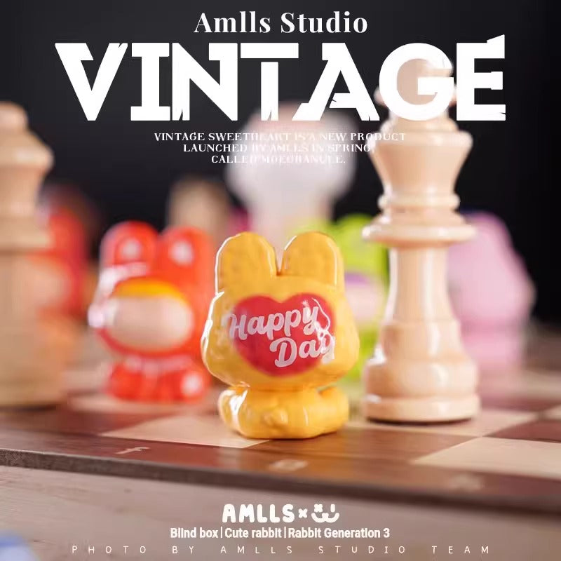 AMLLS Vintage Sweetheart Cute Beans Bunny Series PVC Figures